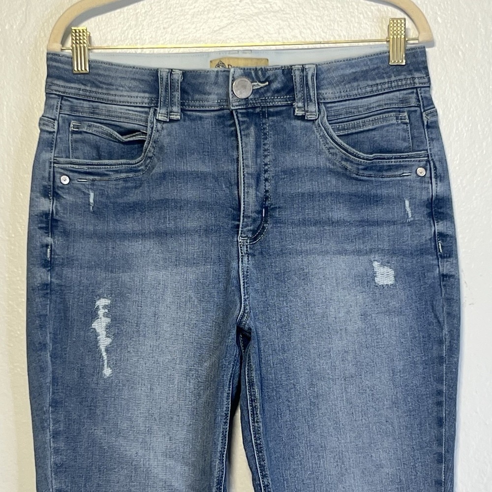 Democracy Jeans Womens 10 Blue "Ab"technology  Skinny Stretch‎ Distressed - Picture 3 of 13